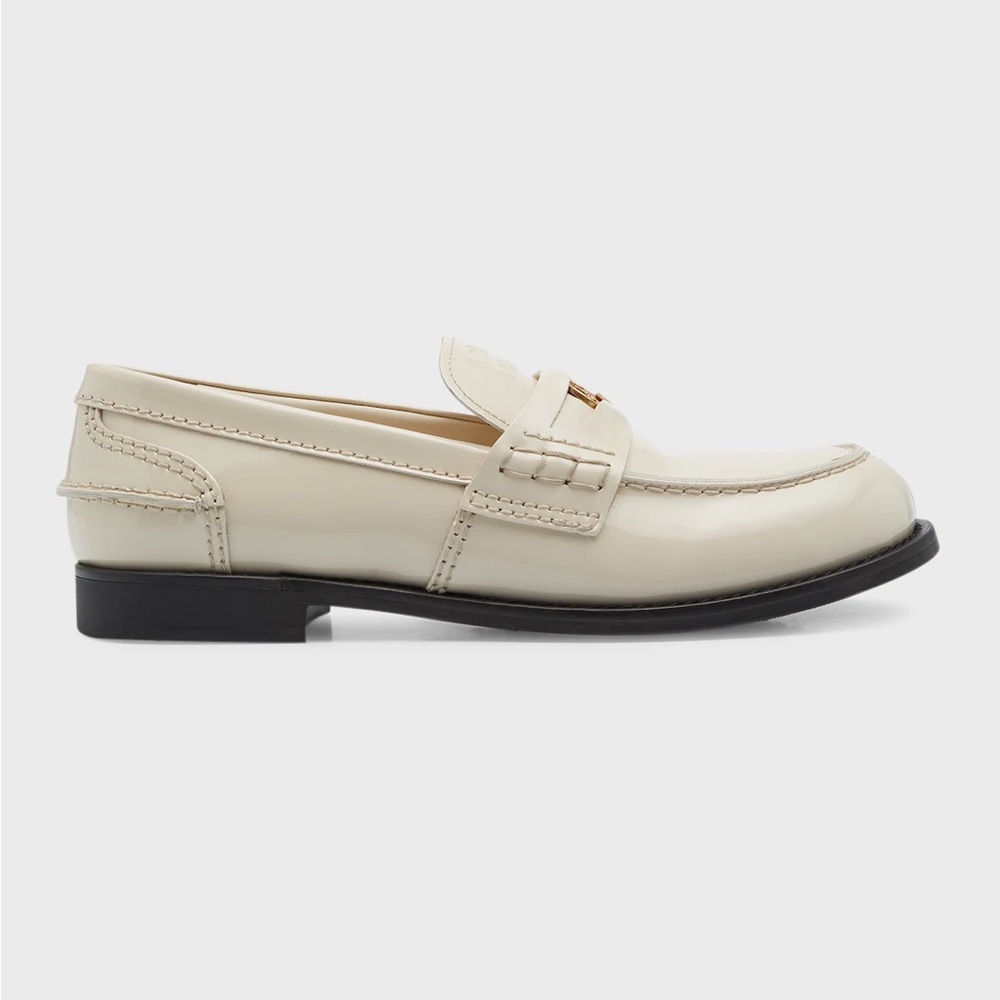 Miu Miu Patent Leather Coin Penny Loafers